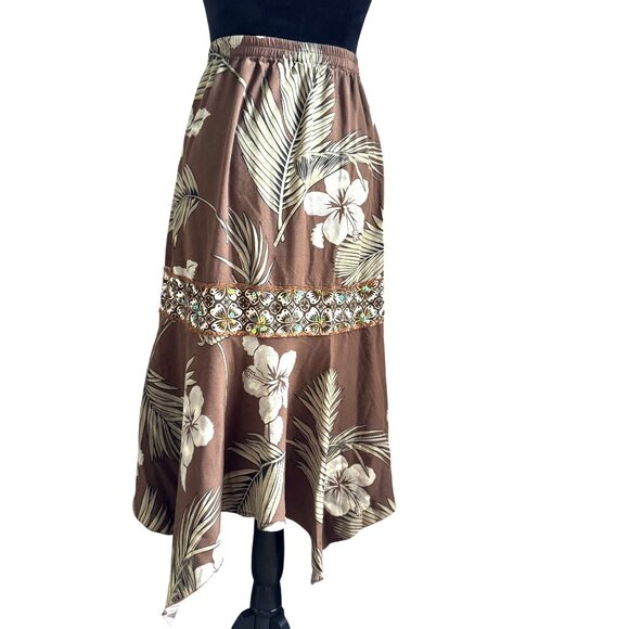 Vtg Ku De Ta Skirt Floral Shell Asymmetrical Handkerchief S Mermaid Boho Fairy‎ - Picture 1 of 7